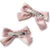 Rosa Vintage Satin Double Bow Clips, Mauve - Hair Accessories - 2