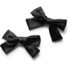 Rosa Vintage Satin Double Bow Clips, Black - Hair Accessories - 1 - thumbnail
