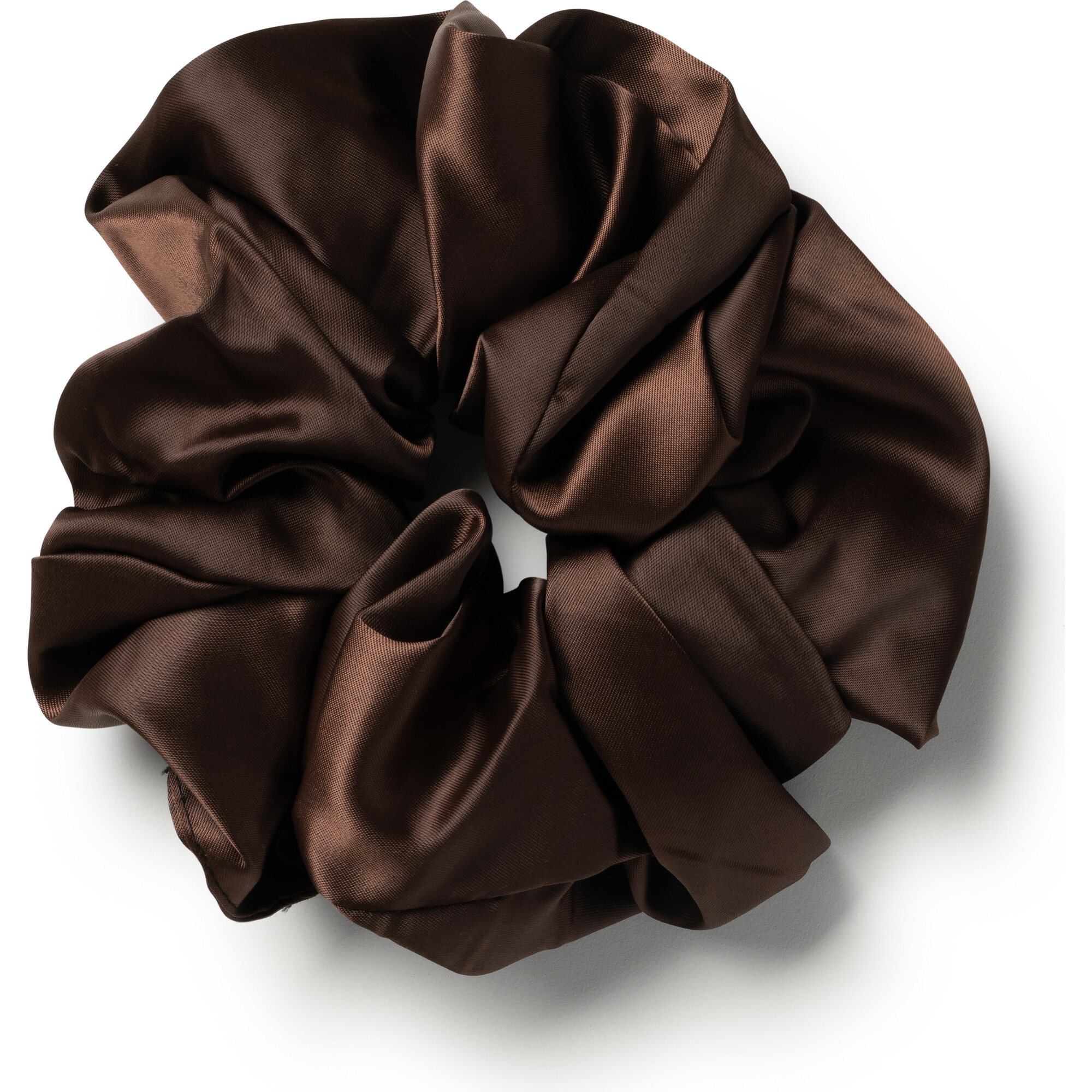 Rosa Vintage Satin Scrunchie, Chocolate - Hair Accessories - 1
