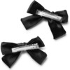 Rosa Vintage Satin Double Bow Clips, Black - Hair Accessories - 2