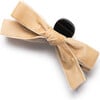 Laura Velvet Bow Large Claw Clip, Oatmeal - Hair Accessories - 1 - thumbnail