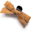 Laura Velvet Bow Large Claw Clip, Mocha - Hair Accessories - 1 - thumbnail