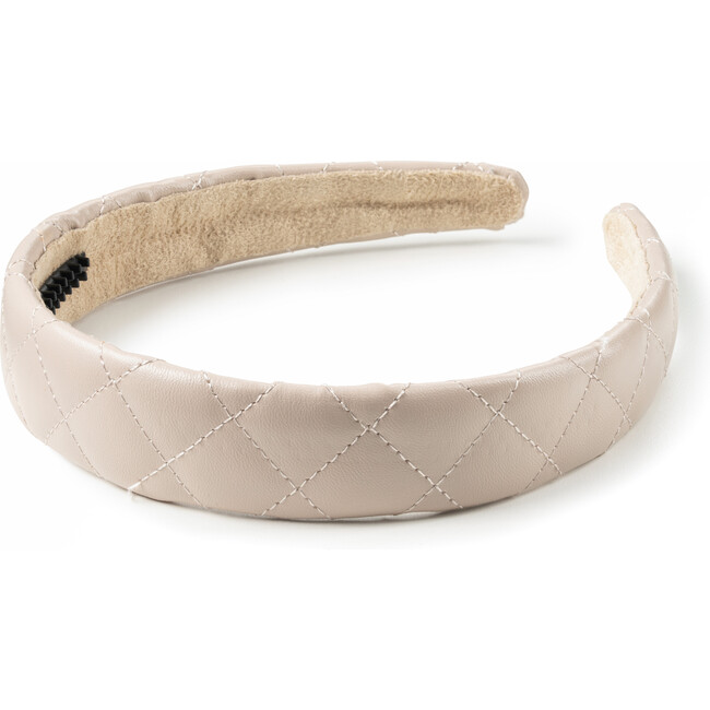 Ella Quilted Leather Headband, Oatmeal