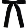 Ava Scalloped Velvet Long Tail Clip, Black - Hair Accessories - 1 - thumbnail