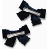 Ava Scalloped Velvet Double Clip Set, Navy - Hair Accessories - 2