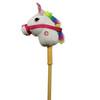 28" White Unicorn Stick Horse w/ Sounds - Plush - 2