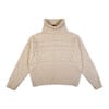 Women's Cable Sweater, Beige Marl - Sweaters - 1 - thumbnail