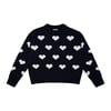 Women's Love Sweater, Navy and Ivory - Sweaters - 1 - thumbnail