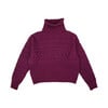 Women's Cable Sweater, Burgundy - Sweaters - 1 - thumbnail