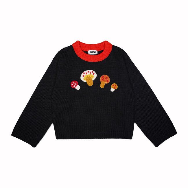 Women's Mushroom Sweater, Black