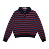 Women's Mismatch Polo Sweater, Navy Multi - Sweaters - 1 - thumbnail