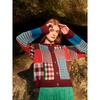 Women's Patchwork Cardigan, Burgundy Multi - Sweaters - 2