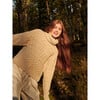 Women's Cable Sweater, Beige Marl - Sweaters - 3