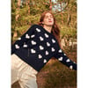 Women's Love Sweater, Navy and Ivory - Sweaters - 3