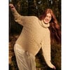 Women's Cable Sweater, Beige Marl - Sweaters - 4