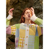 Women's Patchwork Cardigan, Lime Multi - Sweaters - 4