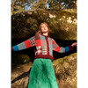 Women's Patchwork Cardigan, Burgundy Multi - Sweaters - 4
