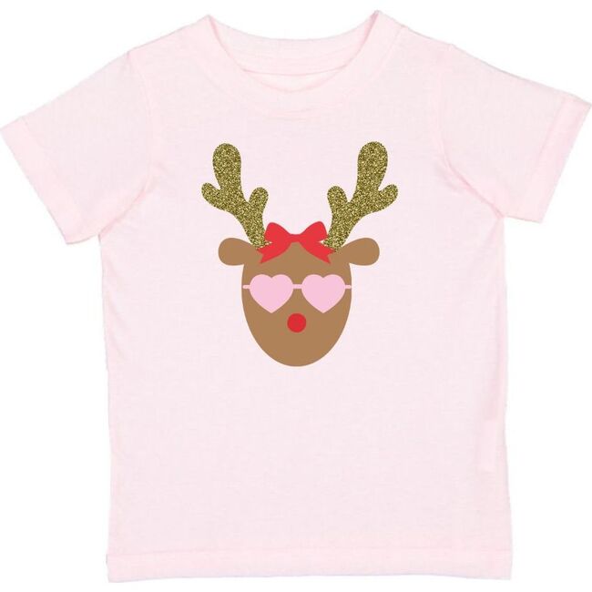 Girly Reindeer Christmas Short Sleeve T-Shirt, Ballet