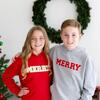 Merry Patch Christmas Youth Hoodie, Red - Sweatshirts - 3