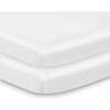 All-In-One Fitted Sheet & Waterproof Cover For 38" x 24" Mini Crib Mattress, White (Pack Of 2) - Crib Sheets - 1 - thumbnail