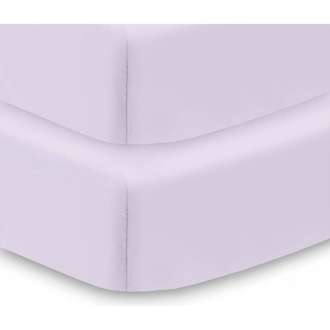 All-In-One Fitted Sheet & Waterproof Cover For 52" x 28" Crib Mattress, Lavender (Pack Of 2)