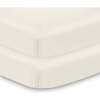 All-In-One Fitted Sheet & Waterproof Cover For 38" x 24" Mini Crib Mattress, Natural Ecru (Pack Of 2) - Crib Sheets - 1 - thumbnail