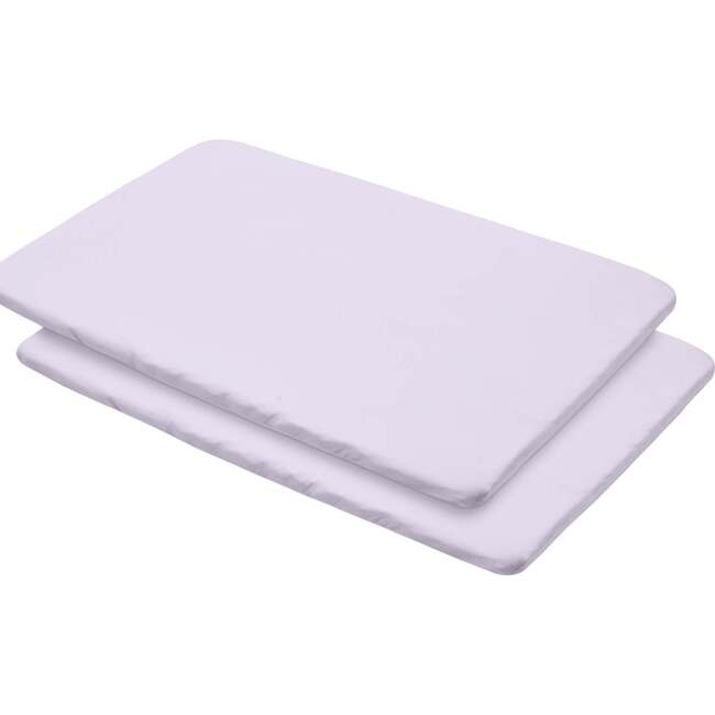 All-In-One Fitted Sheet & Waterproof Cover For 39" x 27" Play Yard Mattress, Lavender (Pack Of 2)