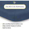 All-In-One Fitted Sheet & Waterproof Cover For 38" x 24" Mini Crib Mattress, Navy (Pack Of 2) - Crib Sheets - 2