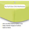 All-In-One Fitted Sheet & Waterproof Cover For 52" x 28" Crib Mattress, Lime (Pack Of 2) - Crib Sheets - 2