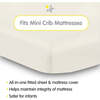 All-In-One Fitted Sheet & Waterproof Cover For 38" x 24" Mini Crib Mattress, Natural Ecru (Pack Of 2) - Crib Sheets - 2