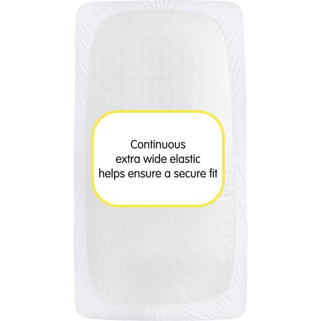 All-In-One Fitted Sheet & Waterproof Cover For 52" x 28" Crib Mattress, White (Pack Of 2) - Crib Sheets - 4