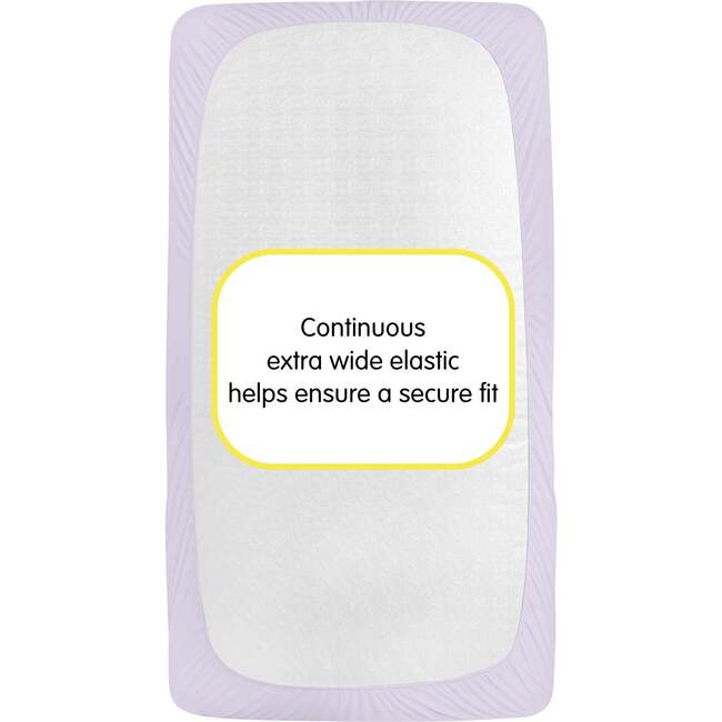 All-In-One Fitted Sheet & Waterproof Cover For 52" x 28" Crib Mattress, Lavender (Pack Of 2) - Crib Sheets - 4