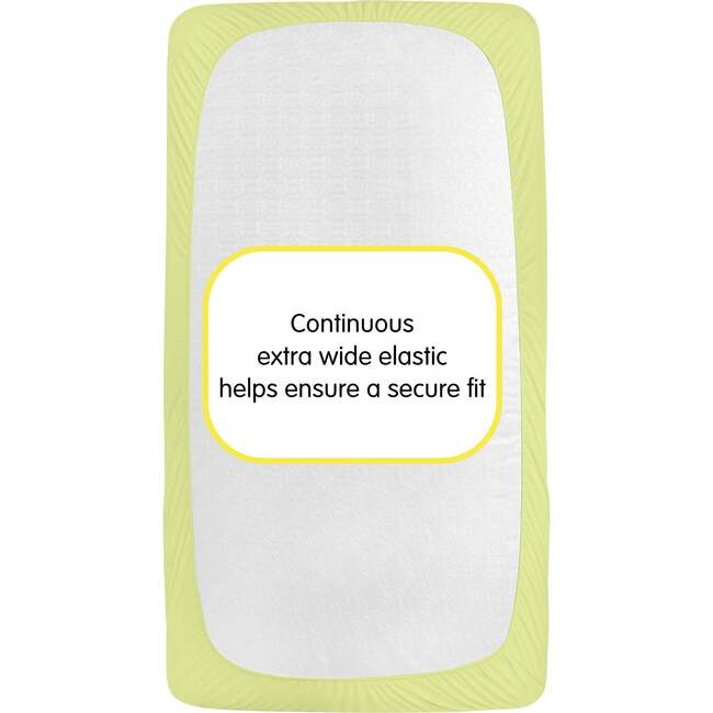 All-In-One Fitted Sheet & Waterproof Cover For 52" x 28" Crib Mattress, Lime (Pack Of 2) - Crib Sheets - 4