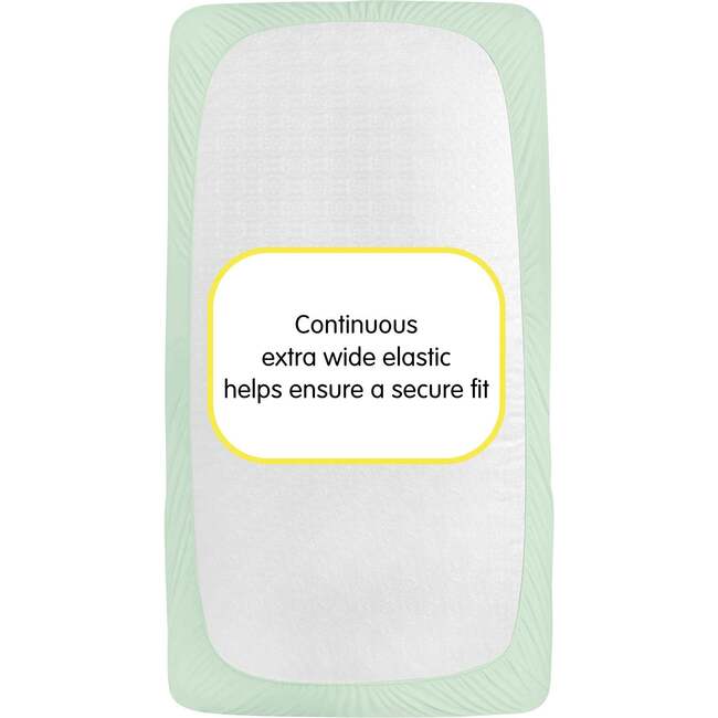 All-In-One Fitted Sheet & Waterproof Cover For 52" x 28" Crib Mattress, Mint Green (Pack Of 2) - Crib Sheets - 4