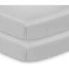 All-In-One Fitted Sheet & Waterproof Cover For 38" x 24" Mini Crib Mattress, Gray (Pack Of 2) - Crib Sheets - 1 - thumbnail