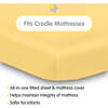 All-In-One Fitted Sheet & Waterproof Cover For 36" x 18" Cradle Mattress, Yellow (Pack Of 2) - Crib Sheets - 2