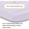 All-In-One Fitted Sheet & Waterproof Cover For 36" x 18" Cradle Mattress, Lavender (Pack Of 2) - Crib Sheets - 2