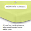 All-In-One Fitted Sheet & Waterproof Cover For 38" x 24" Mini Crib Mattress, Lime (Pack Of 2) - Crib Sheets - 2