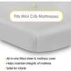 All-In-One Fitted Sheet & Waterproof Cover For 38" x 24" Mini Crib Mattress, Gray (Pack Of 2) - Crib Sheets - 2