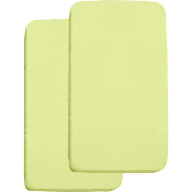 All-In-One Fitted Sheet & Waterproof Cover For 36" x 18" Cradle Mattress, Lime (Pack Of 2)