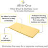 All-In-One Fitted Sheet & Waterproof Cover For 36" x 18" Cradle Mattress, Yellow (Pack Of 2) - Crib Sheets - 3