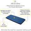 All-In-One Fitted Sheet & Waterproof Cover For 36" x 18" Cradle Mattress, Navy (Pack Of 2) - Crib Sheets - 3