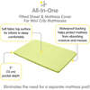All-In-One Fitted Sheet & Waterproof Cover For 38" x 24" Mini Crib Mattress, Lime (Pack Of 2) - Crib Sheets - 3