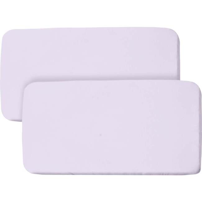 All-In-One Fitted Sheet & Waterproof Cover For 33" x 15" Bassinet Mattress, Lavender (Pack Of 2)
