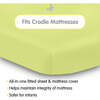 All-In-One Fitted Sheet & Waterproof Cover For 36" x 18" Cradle Mattress, Lime (Pack Of 2) - Crib Sheets - 2