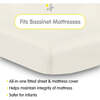 All-In-One Fitted Sheet & Waterproof Cover For 33" x 15" Bassinet Mattress, Natural Ecru (Pack Of 2) - Crib Sheets - 2