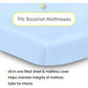 All-In-One Fitted Sheet & Waterproof Cover For 33" x 15" Bassinet Mattress, Light Blue (Pack Of 2) - Crib Sheets - 2