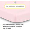 All-In-One Fitted Sheet & Waterproof Cover For 33" x 15" Bassinet Mattress, Light Pink (Pack Of 2) - Crib Sheets - 2