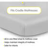 All-In-One Fitted Sheet & Waterproof Cover For 36" x 18" Cradle Mattress, Gray (Pack Of 2) - Crib Sheets - 2