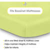 All-In-One Fitted Sheet & Waterproof Cover For 33" x 15" Bassinet Mattress, Lime (Pack Of 2) - Crib Sheets - 2